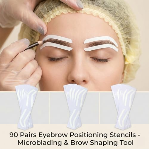 90 Pairs Eyebrow Stencils - 3 Shapes for Women