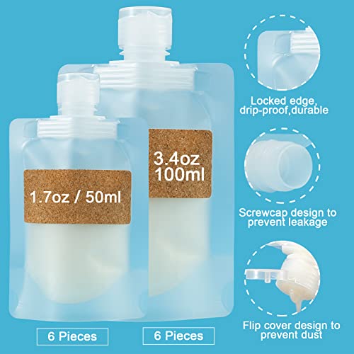 TailaiMei 12-Pack Refillable Travel Pouches TSA Approved