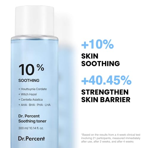 Soothing 10% Toner ? Instant Calming Toner with CICA & Heartleaf, Redness Relief, Cooling & Hydration, Strengthens Skin Barrier for Sensitive, Acne-Prone Skin, Korean Skincare, 10.14 fl oz