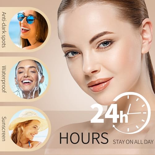 Anti-Dark Spot Liquid Foundation - Collagen Serum Foundation Infused with 2% Niacinamide, High Coverage For A Smooth & Satin Finish, 206 Medium