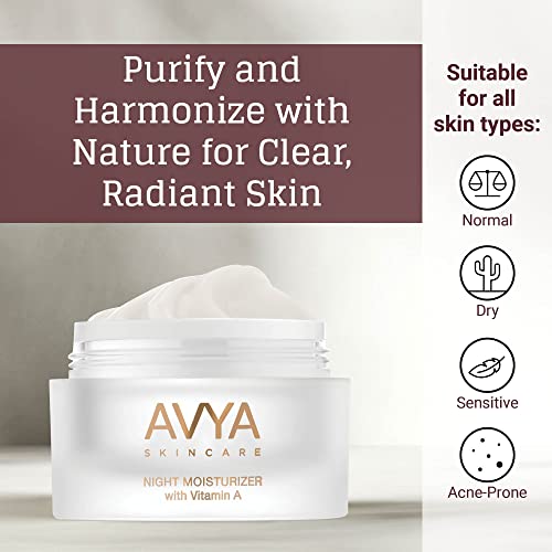 AVYA Night Moisturizer (1.7oz) - Advanced Ayurvedic Skincare/Retinol Cream with Antioxidants/Reduces Fine Lines and Wrinkles