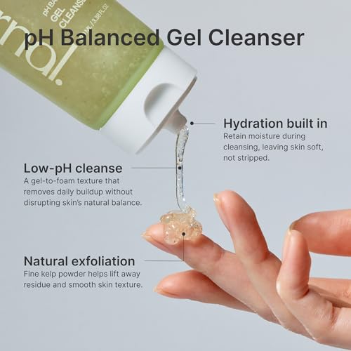 pH Balanced Gel Cleanser, Hydrating Korean Foaming Face Wash with Algae11 & Kelp Powder, Gentle Deep Cleanser for Oily or Sensitive Skin, Non-Comedogenic K-Beauty, 100ml / 3.38 fl.oz.