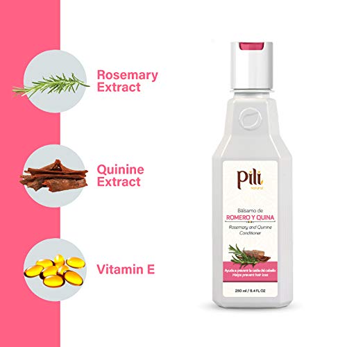 Pili Natural Rosemary and Quinine Conditioner - Romero y Quina Balsamo - Strengthen hair follicles, Prevents Hair Loss and Helps to Improve Growth.