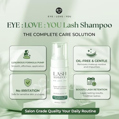 Foam Lash Cleanser for Extensions 50ml Gentle Oil-Free Hypoallergenic Makeup Remover