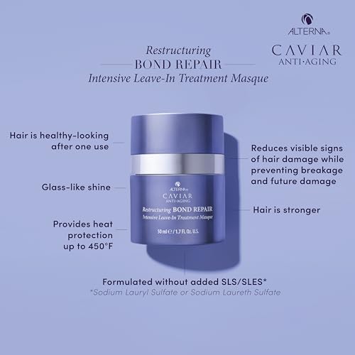 Alterna Haircare CAVIAR Anti-Aging Restructuring Bond Repair Intensive Leave-In Treatment Masque 1.7oz | Repairs, Strengthens and Protects Damaged Hair