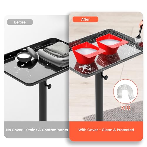 Rolling Salon Tray with Wheels & Adjustable Height