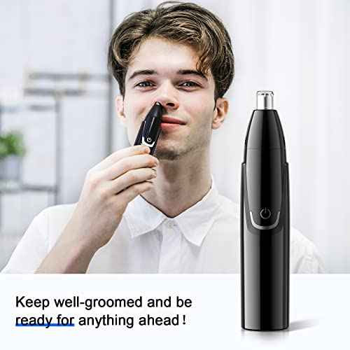 ZORAMI Rechargeable Ear and Nose Hair Trimmer - 2025 Professional Painless Eyebrow & Facial Hair Trimmer for Men Women, Powerful Motor and Dual-Edge Blades for Smoother Cutting Black