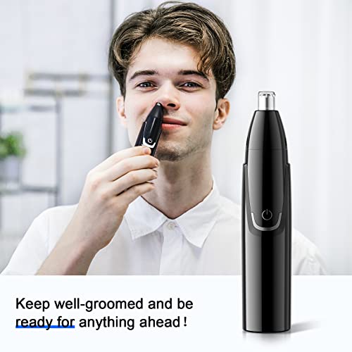 ZORAMI Black Rechargeable Nose & Ear Hair Trimmer with Dual-Edge Blades – 9000RPM, Multitask Grooming for Men & Women