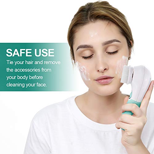 Electric Facial Cleansing Brush with 3 Heads & 2 Speeds