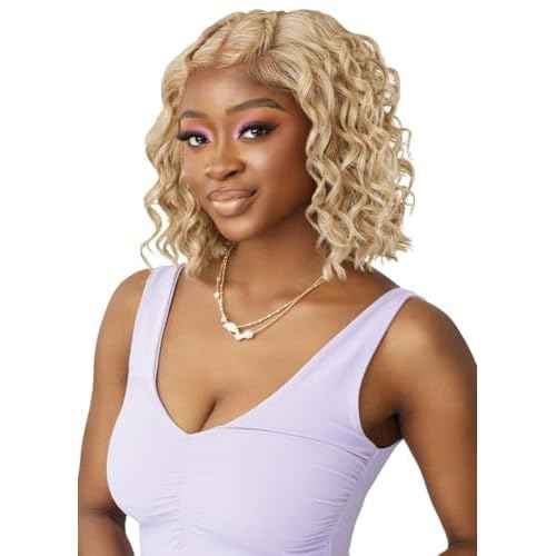 Outre Airtied 100% Fully Hand-Tied Wig - Human Hair Blend - Loose Deep 12" (WARM APRICOT)