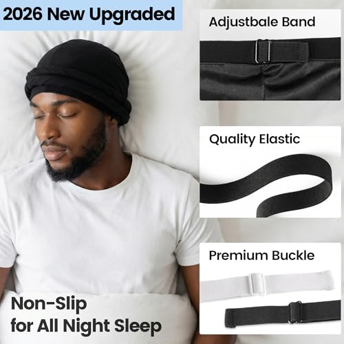 Satin Lined Halo Turban Durag – Pre-Tied Headwrap for Hair Care
