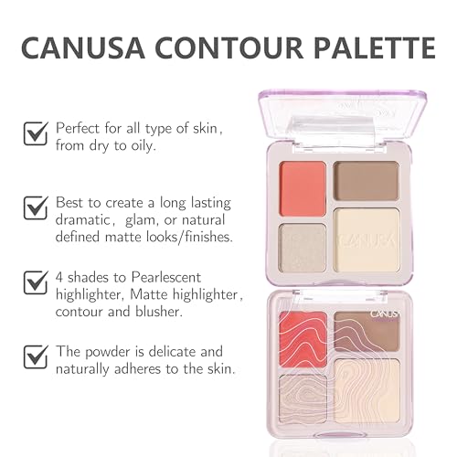 4-in-1 Face Makeup Palette: Blush, Highlighter & Bronzer