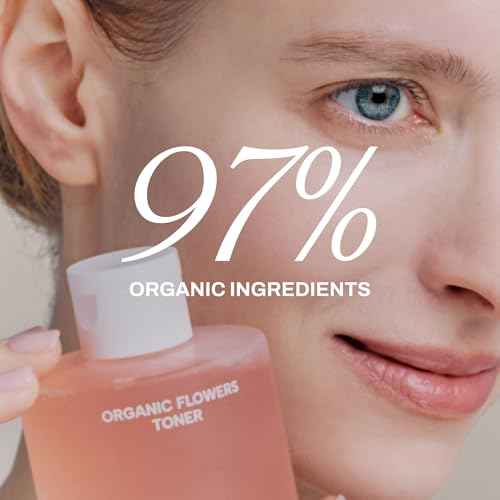 Whamisa Organic Flowers Toner Deep Rich, 97.4% Organic, Facial Toner, Essence, Damask Rose Flower Oil, Waterless Formula, Hydrating, Moisturizing (200ml)