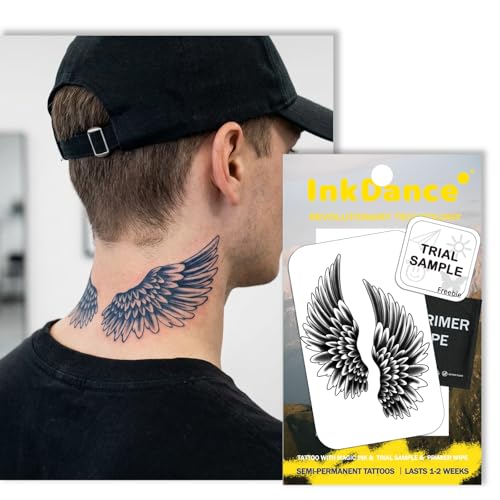 Semi-Permanent Wing Tattoo - Plant-Based Waterproof Ink, 1-2 Weeks