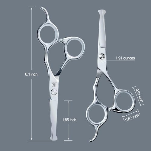 6.1 inch Kids Hair Cutting Scissors Safety Rounded Tips Haircut Scissors, K KaCaKaCa Professional Safe Hair Cutting Shears for Baby, Toddler, Children, Women and Men, Barber, Salon and Home Use