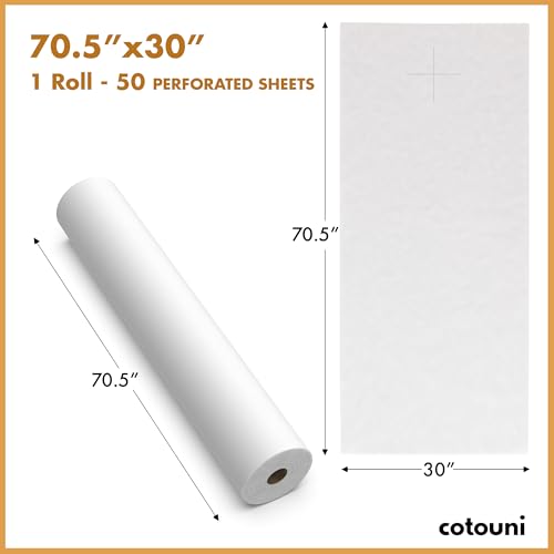 Cotouni Non-Woven Disposable Massage Table Sheet Roll with Face Hole - 50 Sheets