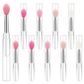 10Pcs Silicone Lip Brushes with Caps - Lipstick Applicator Tool