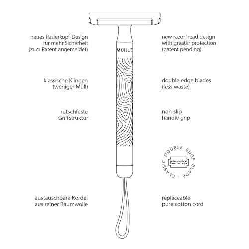 M?HLE Companion Safety Razor ? Women's Double-Edged Body Razor for Shaving, Gentle Use, Suitable for Body, Legs, & Underarms, Longer Handle, Long Lasting Blade