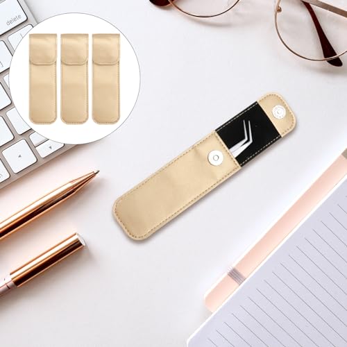 Beaupretty Pu Leather Tweezers Protective Case for Eyelash Grafting Smooth Shockproof Cover Travel Storage Sleeve 5.70X1.69X0.19In Lightweight Portable