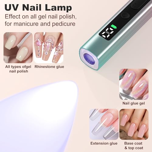 Bzone Cordless Electric Nail File Drill with UV Light, 5 Speed, Rechargeable