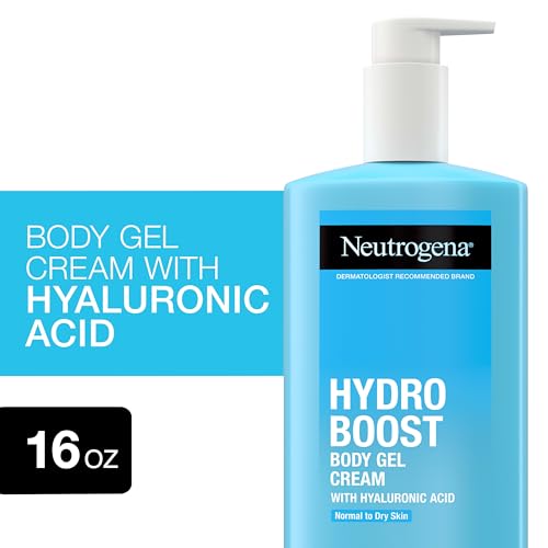 Neutrogena Hydro Boost Body Gel Cream, Hydrating Body Lotion with Hyaluronic Acid for Normal to Dry Skin, Lightweight Fragrance-Free Hyaluronic Acid Moisturizer, 16 OZ