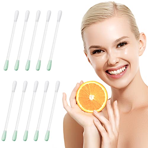 Geodurn 100 Pcs Cotton Makeup Remover Swabs with Vitamin E for Sensitive Skin