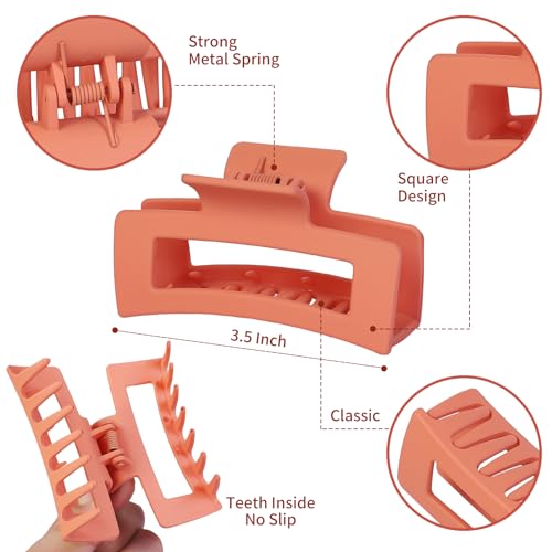 12 Piece Medium Hair Clips 3.5 Inch Square Claw Clips