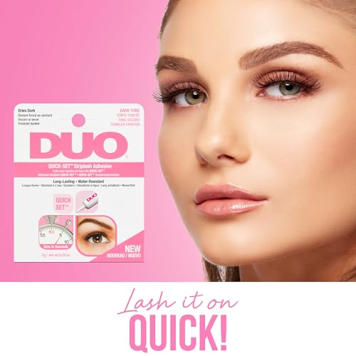 Duo Quick-Set Strip Lash Adhesive - Dark Tone, Long Lasting Lash Glue, Waterproof, Strong Hold for Strip Lashes & Eyelash Clusters, 0.25 oz