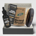 Natnique Beard Care Gift Set ? Organic Jojoba Beard Conditioner with Vitamin E & Tea Tree + Vegan Beard Brush ? Natural Moisturizer & Grooming Kit for Men ? Softens, Hydrates & Reduces Itch