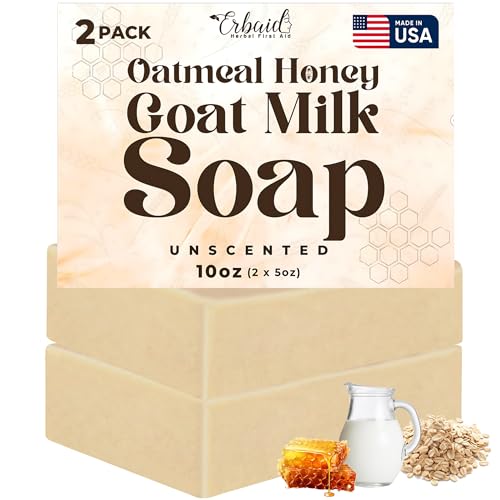 Oatmeal Soap ? Natural Oatmeal & Honey Goat Milk Soap Bar ? Face & Body Wash for Eczema, Psoriasis, Dry, Itchy, Sensitive Skin Relief ? Unscented Wash Great for Kids, Babies ? Handcrafted, Made in USA