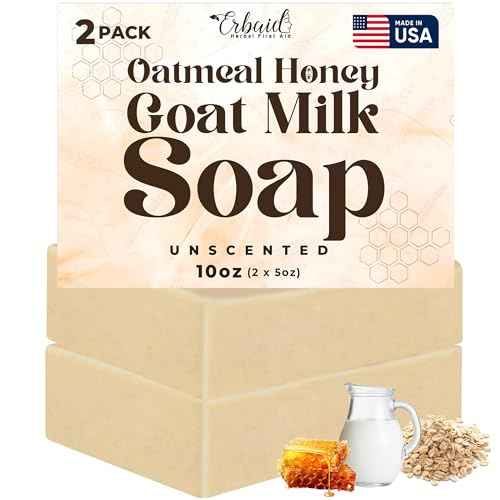 Oatmeal Soap ? Natural Oatmeal & Honey Goat Milk Soap Bar ? Face & Body Wash for Eczema, Psoriasis, Dry, Itchy, Sensitive Skin Relief ? Unscented Wash Great for Kids, Babies ? Handcrafted, Made in USA