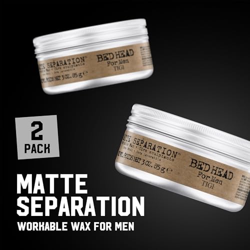 Bed Head Matte Separation Hair Wax for Men, 2-Pack (3 Oz Ea)