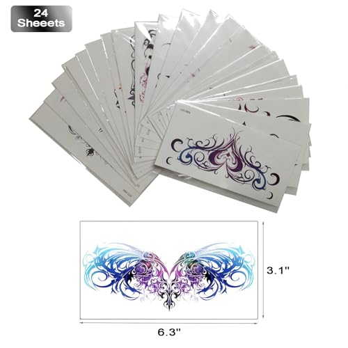 24 Sheets Sexy Belly Temporary Tattoos Waterproof Stickers