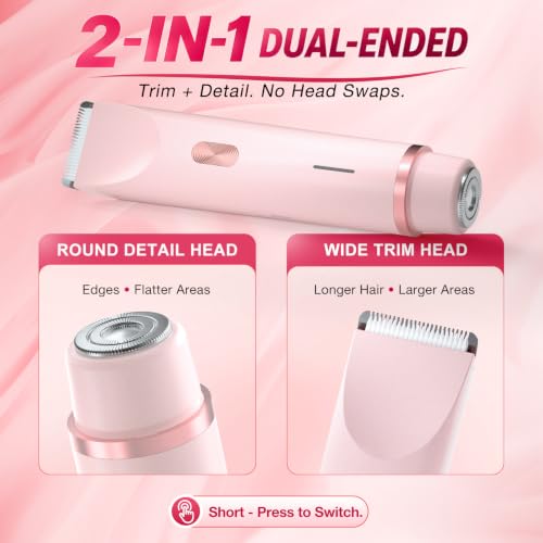 2-in-1 Bikini Trimmer for Women - Electric Razor for Sensitive Areas