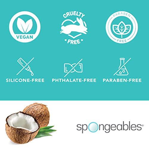 Spongables Pedi Scrub Foot Exfoliating 20+ Wash Sponge, Coconut Colada, 3 Count