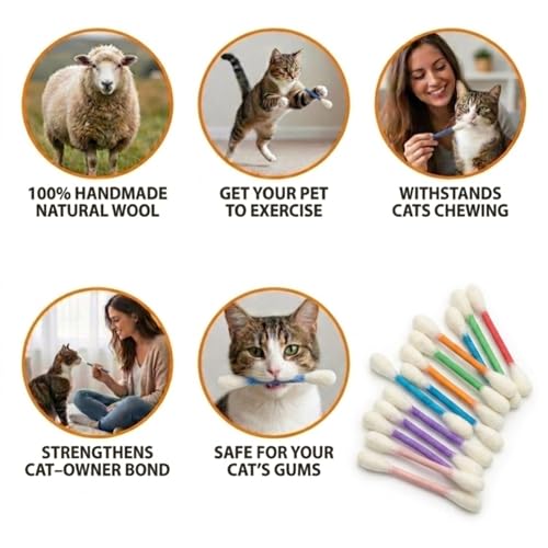 Glaciart One Catnip Swabs Toy Set - 6 Durable Chew Toys