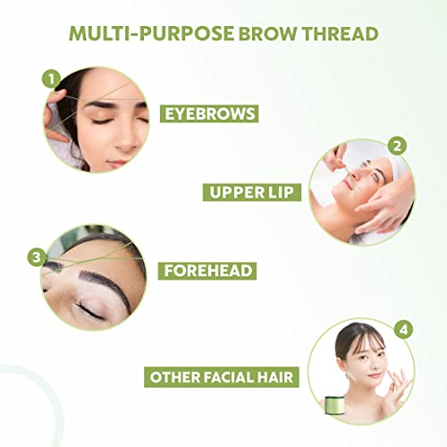 MINA iBROW Thread 1 Spool X 300m | Eyebrow Organic Cotton Thread |Tool for Upper Lip Chin Forehead Ibrow Hair Removal | for Perfect Eyebrow Sculpting | Pack of 1