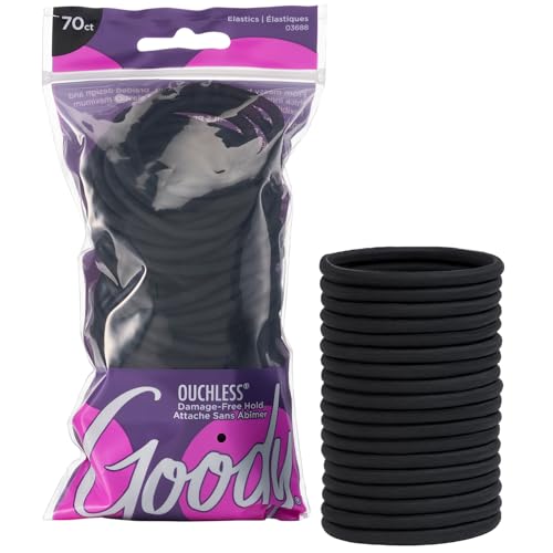 Goody Ouchless Hair Elastics – No Metal, No Breakage, 70 Count