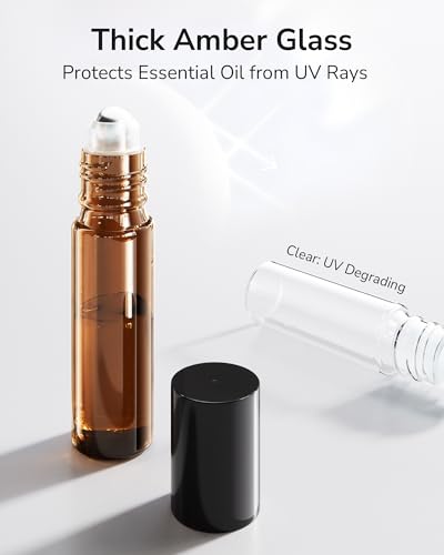 ULG Essential Oil Roller Bottles 10ml, 48-Pack