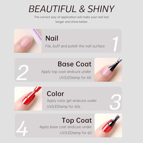 COSMOO 2-in-1 Clear Base & Top Coat Nail Polish - Quick Dry, Long Lasting Gloss