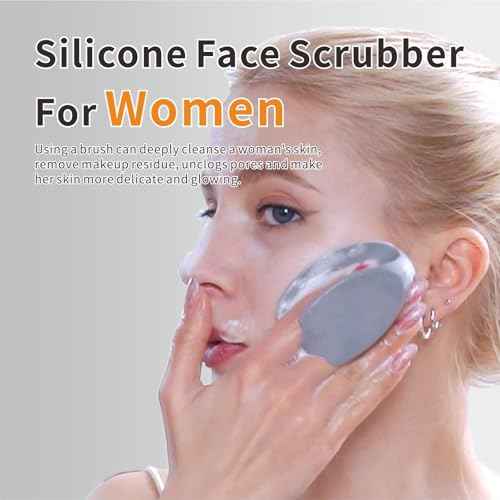Soft Silicone Face Scrubber,Facial Cleansing Brush,Facial Exfoliation Scrub for Massage Pore Cleansing Nose Blackhead Remover Deep Scrubbing for All Kinds of Skins Men and Women