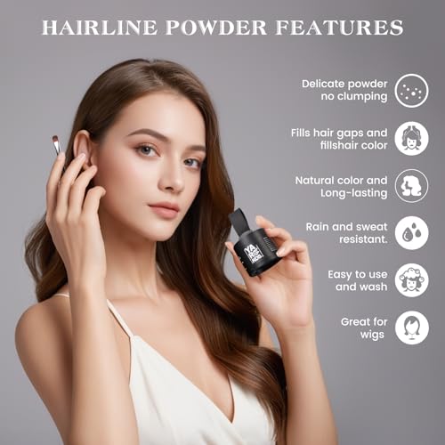 Dark Brown Hair Shadow Powder for Roots & Hairline