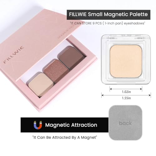 3-Color Eyeshadow Set with Compact ? Removable Neutral Matte & Shimmer Pans, Ivory, Champagne & Taupe, High-Pigment Longwear Eye Makeup