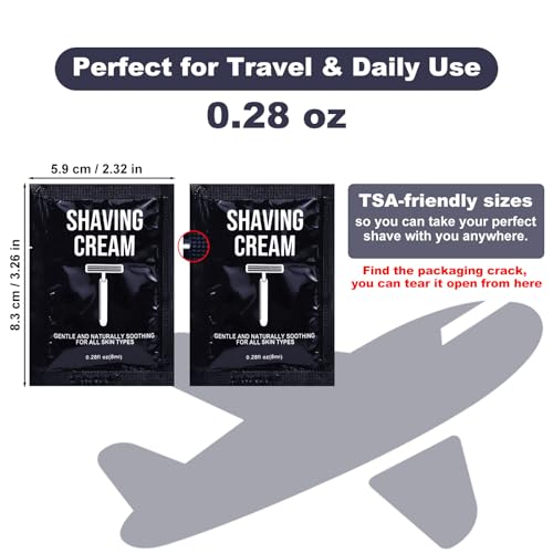 Travel Shaving Cream Bulk for Men 8ml/0.28fl oz,Disposable Shaving Cream in Bulk Individual Travel Shave Cream for Hotel Homeless Charity Home Nursing(Jasmine,Pack of 200)