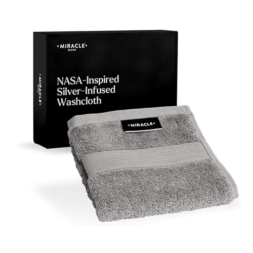 Miracle Made Soft Face Towel, Long-Staple Silver-Treated Cotton Fabric ? Fade Resistant, Highly Absorbent, Quick-Drying Wash Cloth, Stone