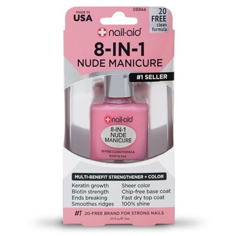 Nail-Aid 8-in-1 Nail Strengthener - Sheer Pink Nude Finish