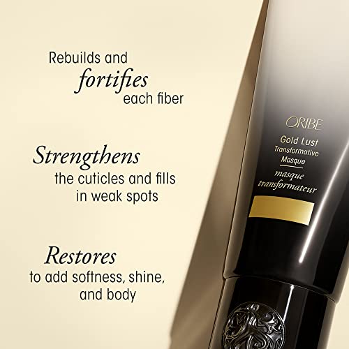 Oribe Gold Lust Transformative Hair Mask - Deep Conditioning Treatment Mask for Dry & Damaged Hair - Strengthens & Repairs Damage - Softens, Smooths & Adds Shine - Travel Size - 1.7 oz