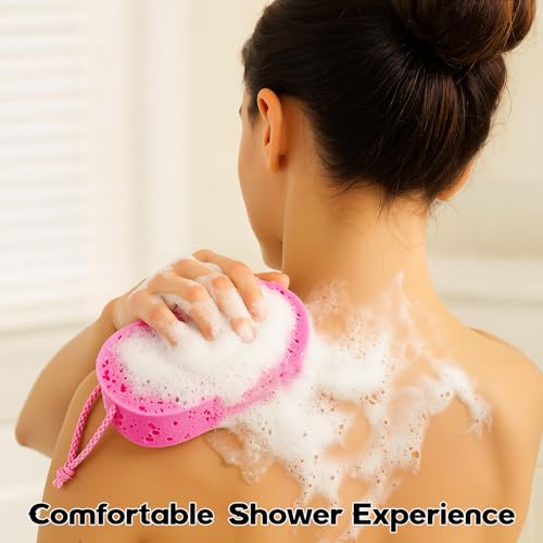 36 Pcs Exfoliating Bath Sponge Body Loofah Sponges Shower for Women Reusable Soft Bathing Pouf Foam Lufa Body Scrubber and Rich Lather, Color Matching (Bright Color)