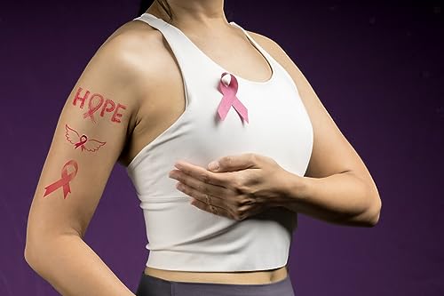 Breast Cancer Awareness Temporary Tattoos - 10 Sheets Pink Ribbons