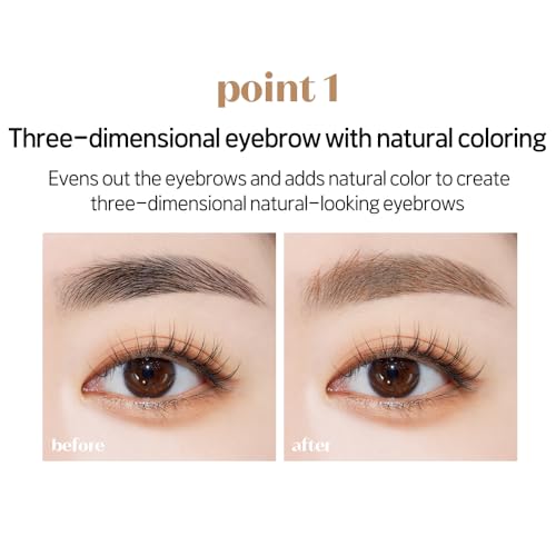 ETUDE Color My Brows Brow Mascara - 3D Natural Tint, Red Brown